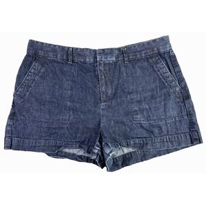 Ann Taylor LOFT Denim Trouser Shorts Womens 8‎ / 29 Dark Wash Blue Cotton Preppy